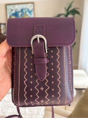 Artisan Leather Purple Crossbody Bag Women’s NWT